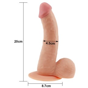Ultra Soft mekani i ekstra realistični dildo sa testisima LVTOY00112-4